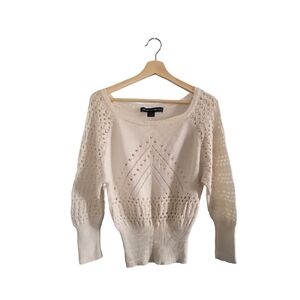 FRENCH CONNECTION Cream Knit Sweater Open Weave Size S